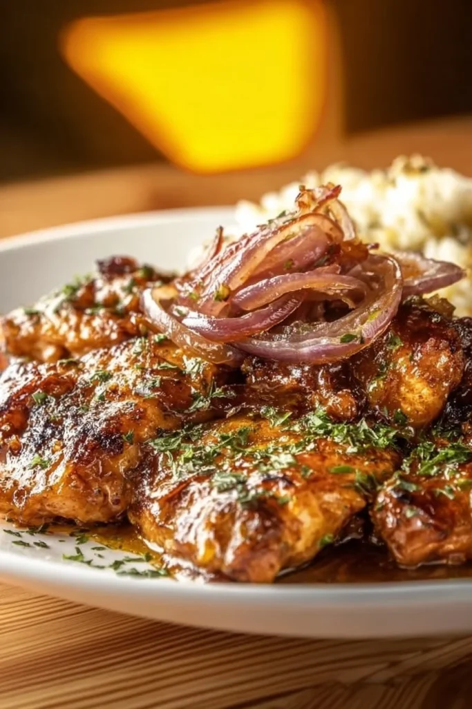 Delicious Yassa Chicken marinated in lemon and spices for a flavorful dish