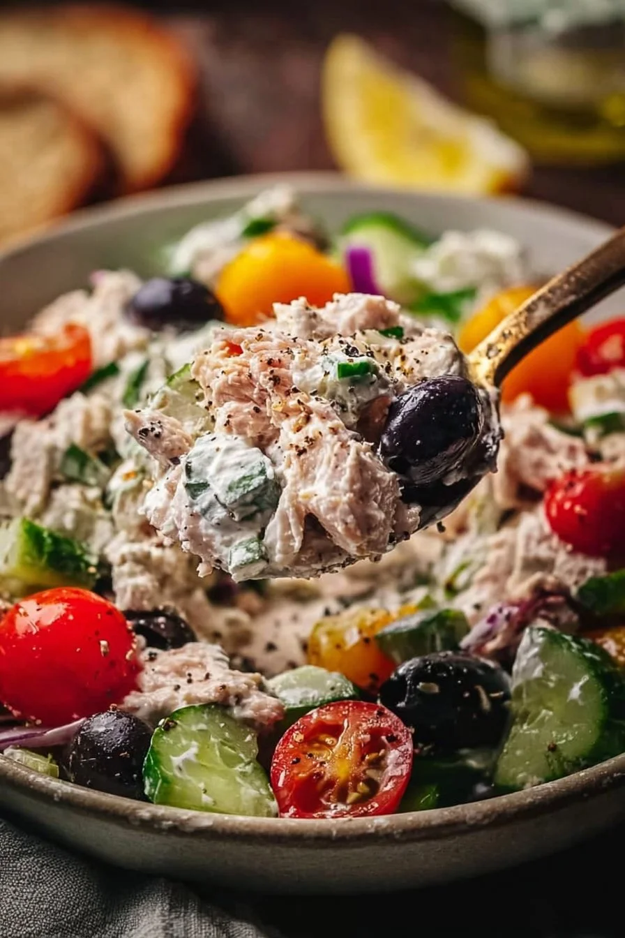 Classic Mediterranean Tuna Salad with Greek Yogurt - theamazingfood