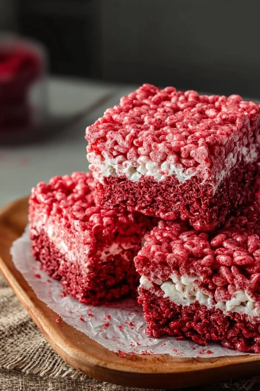 Red Velvet Rice Krispie Treats