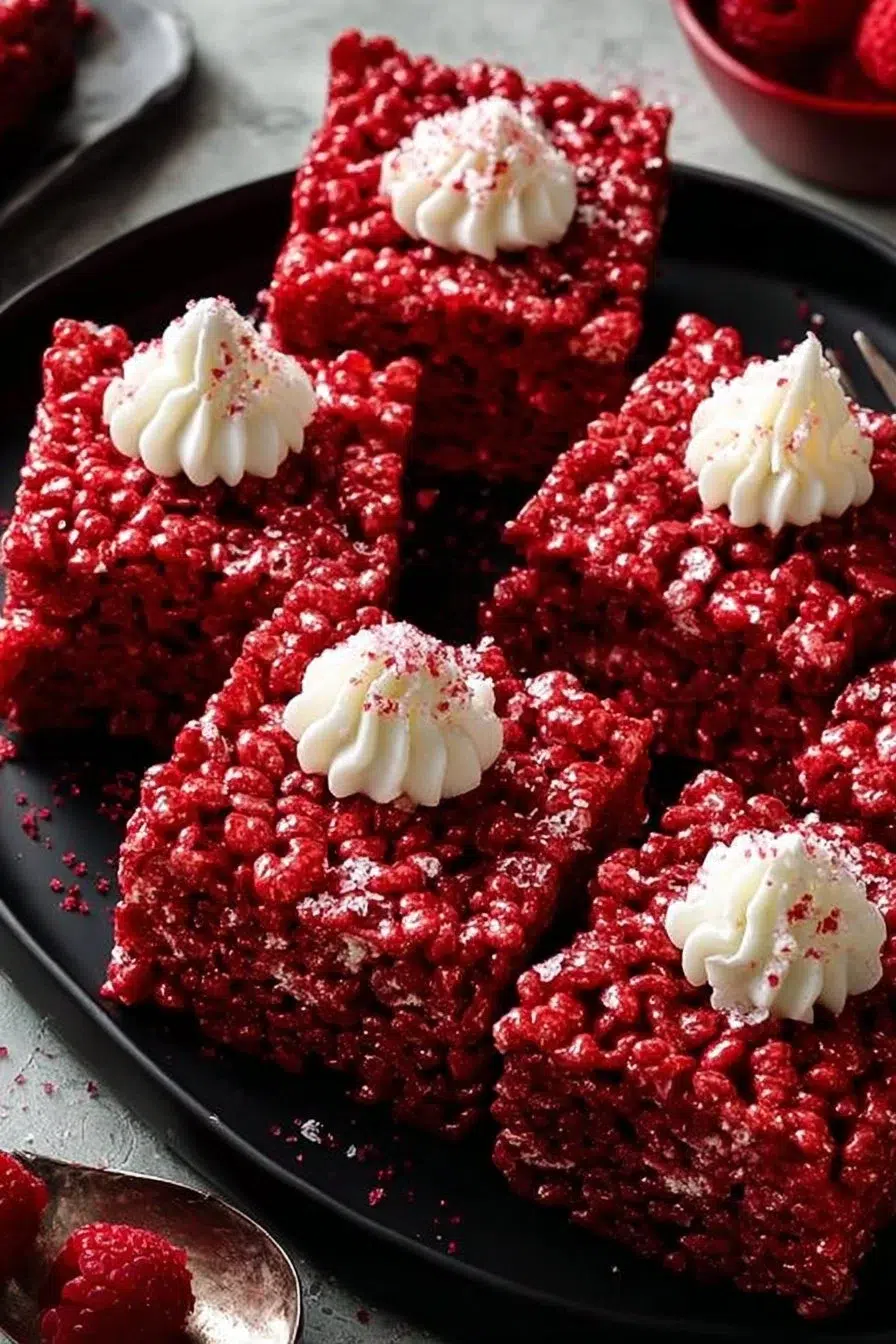 Red Velvet Rice Krispie Treats